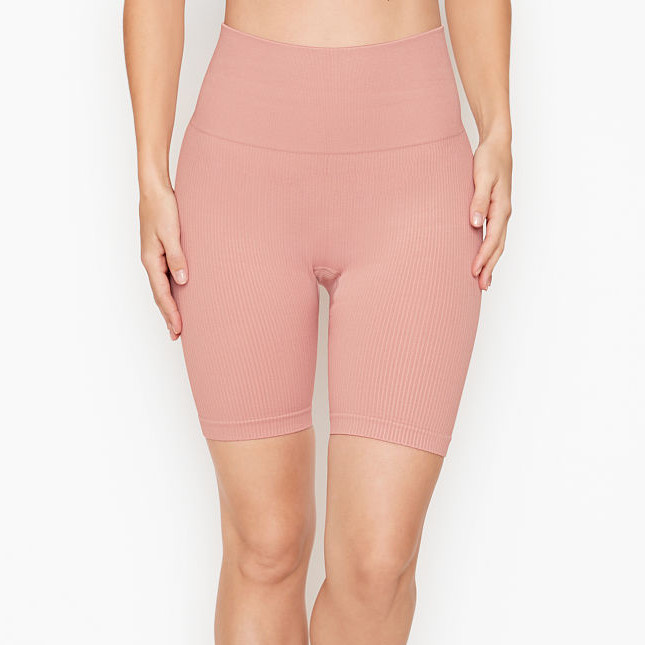Custom Seamless Activewear Womens Compression Ribbed Seamless Biker Shorts-Aktik